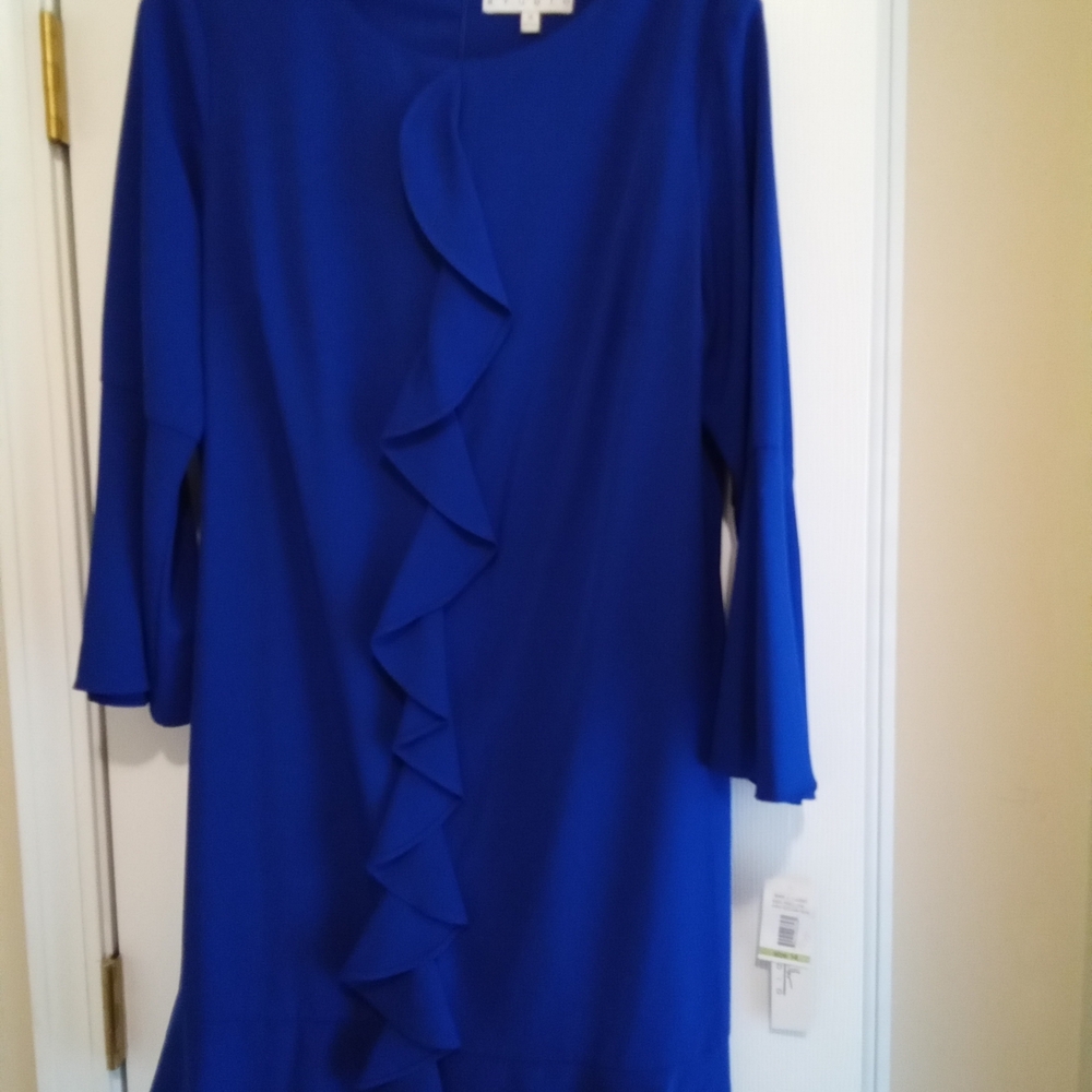 Nicole Miller Royal Blue Long Sleeve Dress